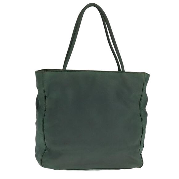 PRADA Hand Bag Nylon Green Silver - Picture 3 of 12